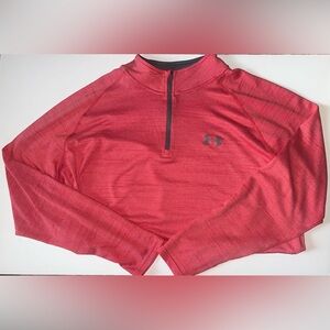 Men’s red Under Armour quarter zip size L